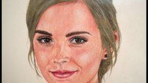 COMO COLOREAR UN ROSTRO EN 5 PASOS/ COMO DIBUJAR A ENMA WATSON/ HOW TO DRAW EMMA WATSON