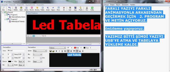 Kayan Yazı Power Led Program Kullanımı ve Ayarları