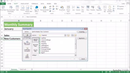Ms excel tutorial hyperlink