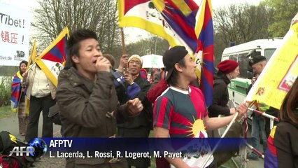 Protesto contra líder chinês na Alemanha