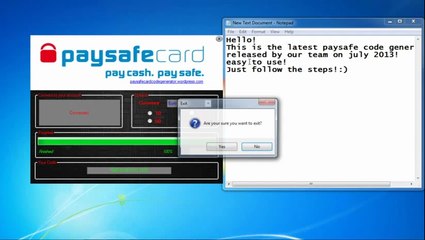 Paysafecard Code Generator March 2014 Working