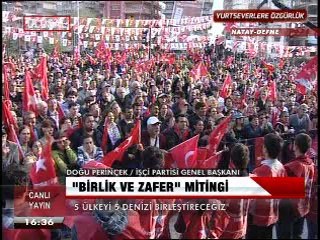 DOĞU PERİNÇEK HATAY DEFNE MİTİNGİNDE KONUŞUYOR.