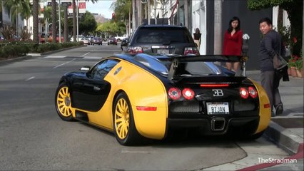 9 different Bugatti Veyrons in Beverly Hills