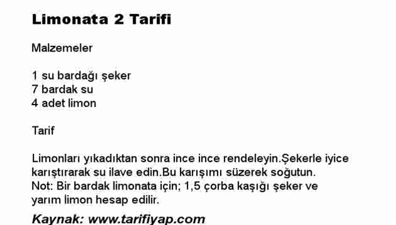 Limonata 2 Tarifi