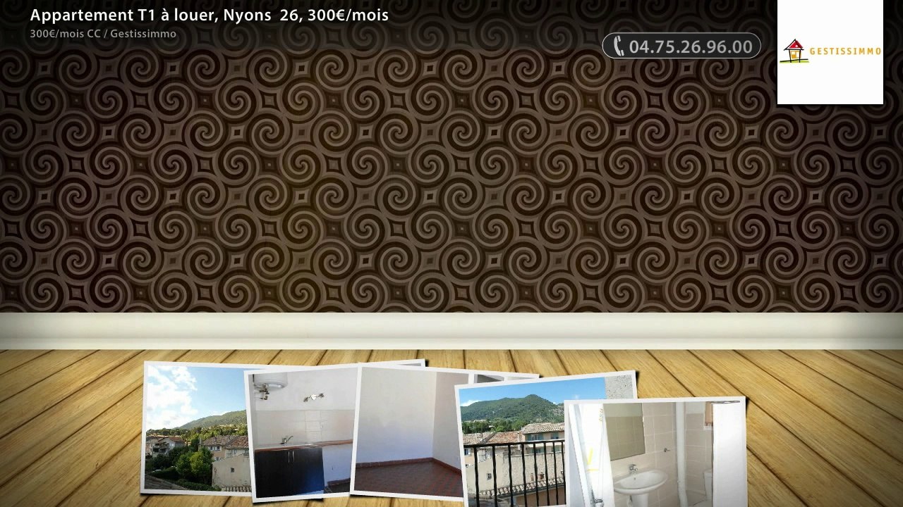 Appartement T1 à louer, Nyons  26, 300€/mois