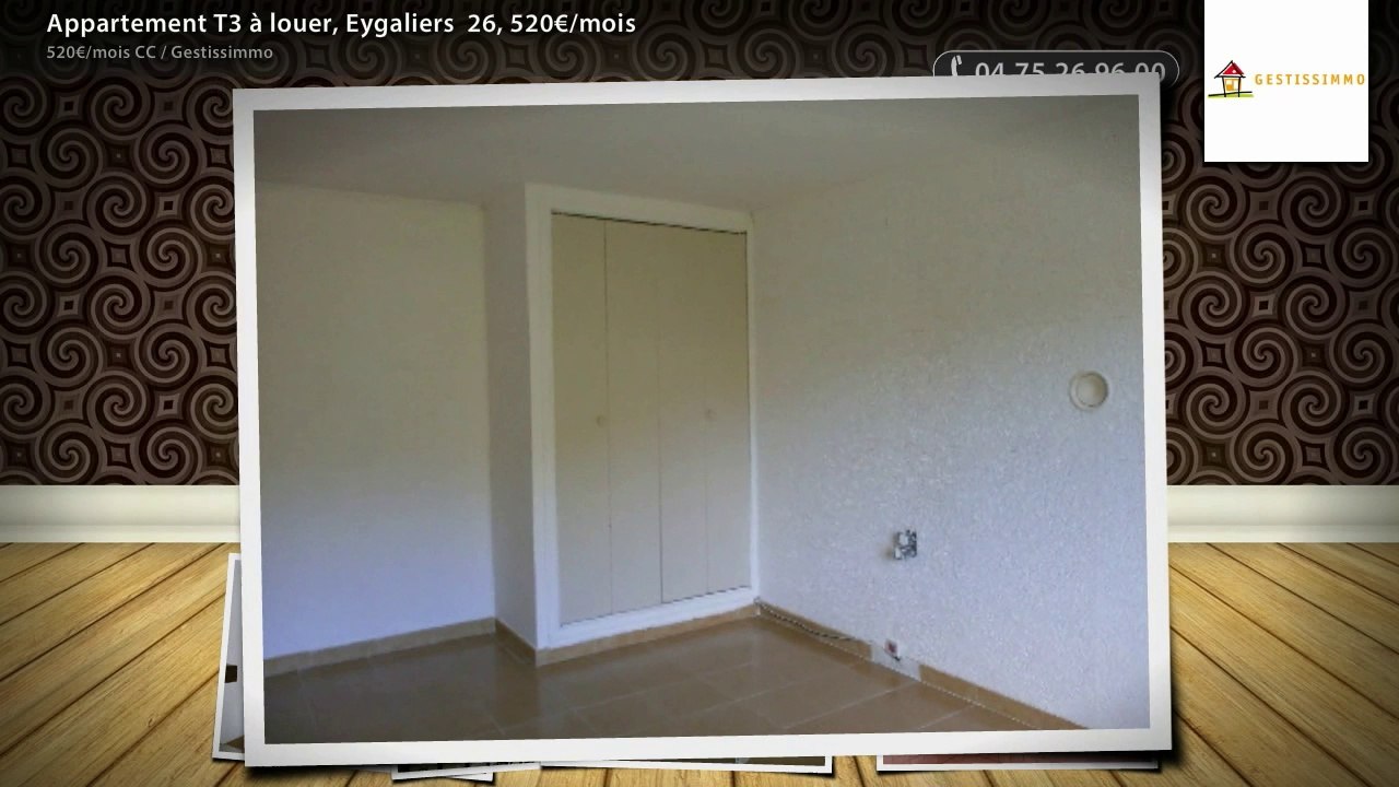 Appartement T3 à louer, Eygaliers  26, 520€/mois