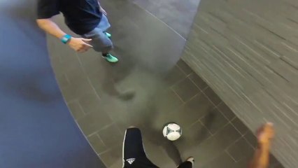 GoPro employees playing soccer at the Office