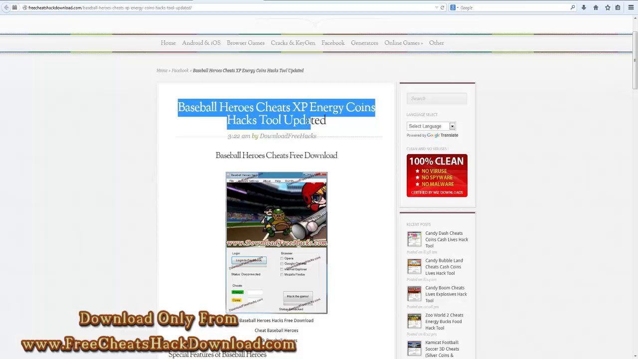Baseball Heroes Cheats Coins Energy Hack Tool (2014 Update)