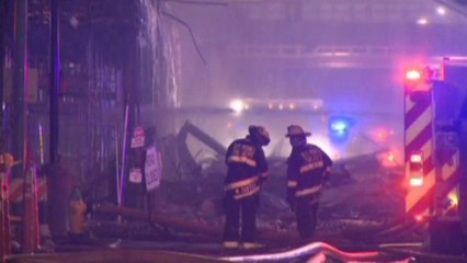 Massive fire destroys historic downtown building in Iowa