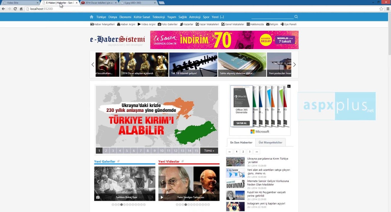 ASPXPLUS E-Haber Sistemi- Haber Videosu Ekleme - Düzenleme (HD)