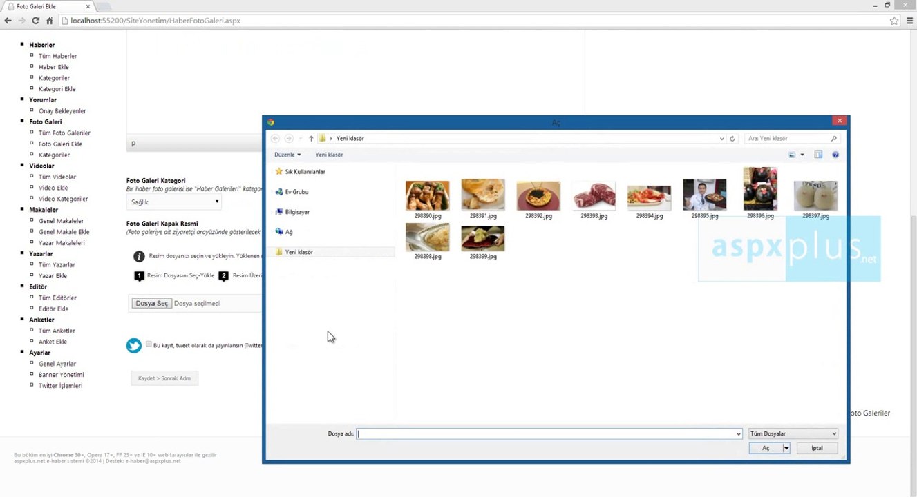 ASPXPLUS E-Haber- Foto Galeri Ekleme - Düzenleme (HD)