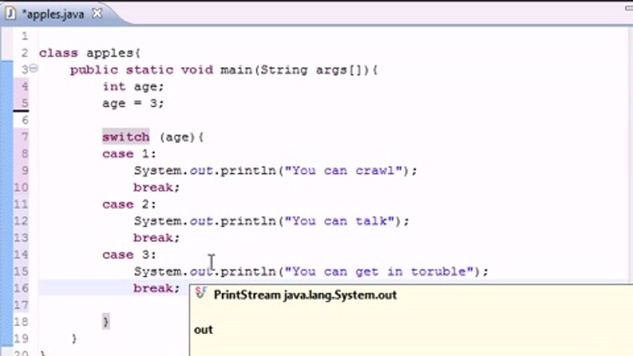 Java Level 1 Tutorial - 12 - Switch Statement