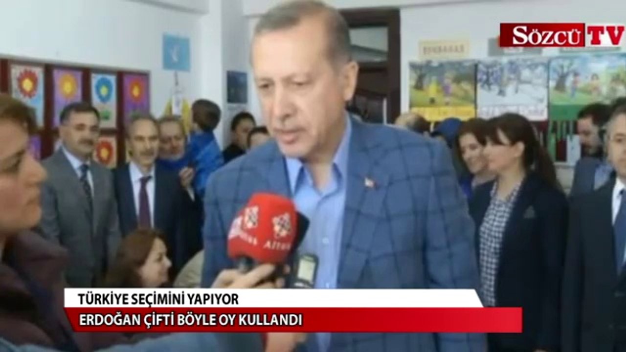 Erdoğan çifti böyle oy kullandı