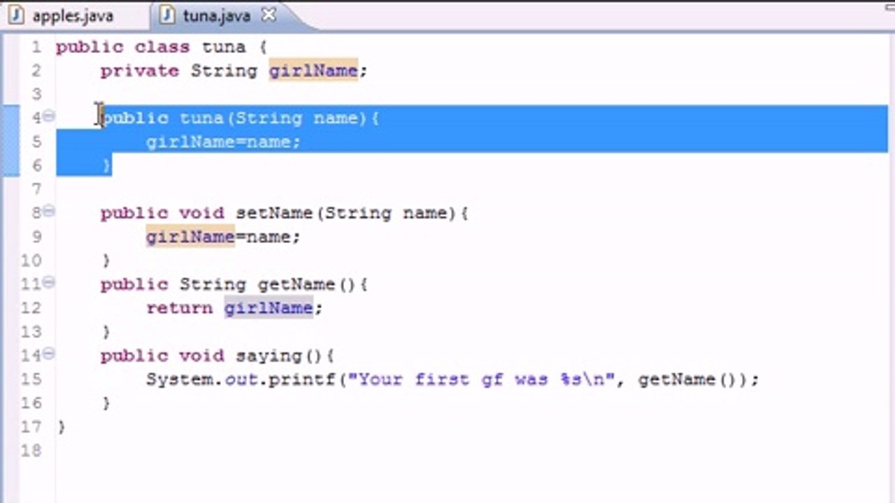 Java Level 1 Tutorial - 17 - Constructors