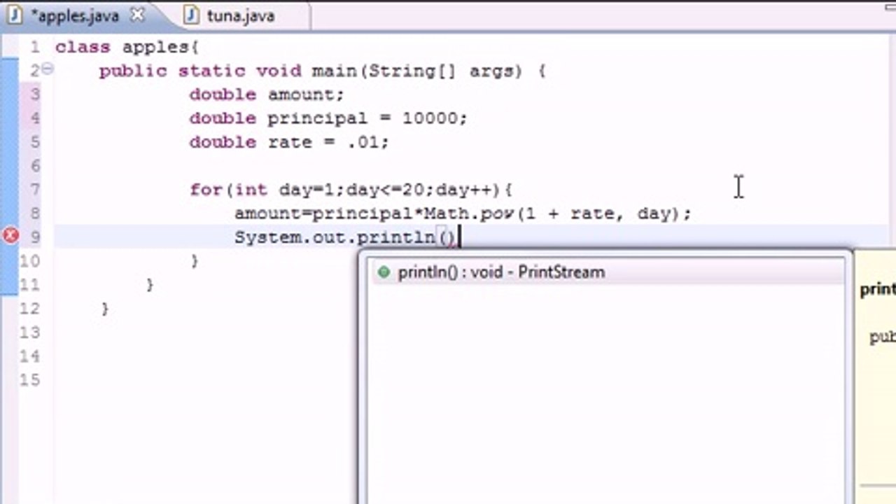 Java Level 1 Tutorial - 23 - Compound Interest Program