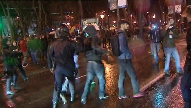 Las manifestaciones de Barcelona y Madrid finalizan con actos violentos