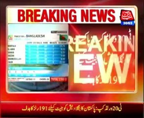 World T20: Pakistan set gigantic total of 191 for Bangladesh