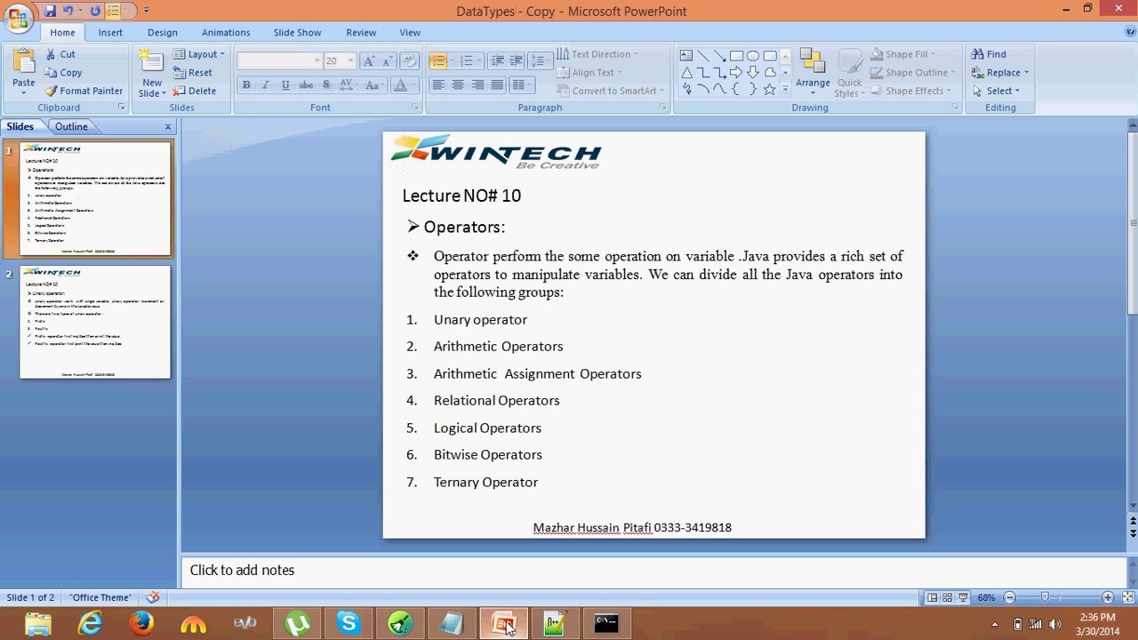 java programming tutorial 10 Unary operator  Program (sindhi)