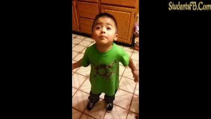 Funny kid talking with mom