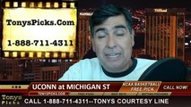 Michigan St Spartans vs. Connecticut Huskies Pick Prediction NCAA Tournament College Basketball Odds Preview 3-30-2014