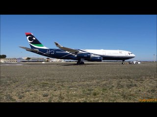 Airbus A340 5A-ONE Libyan Government à Perpignan