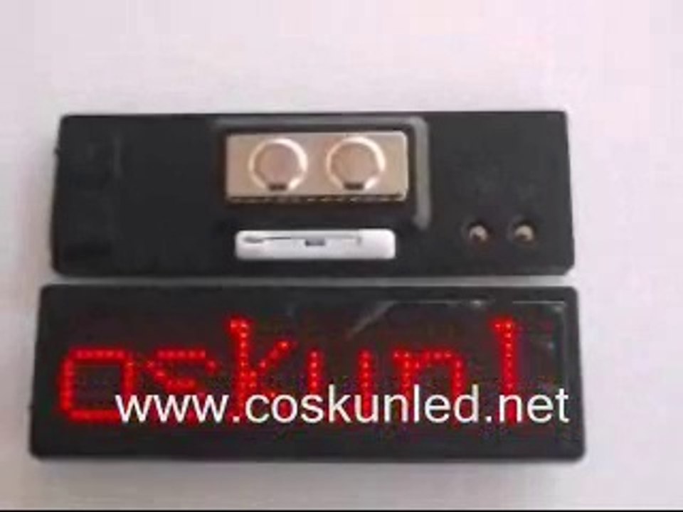 Led yaka kartı.Usb girişli,Şarjlı pc den kolay programlama. www.coskunled.net
