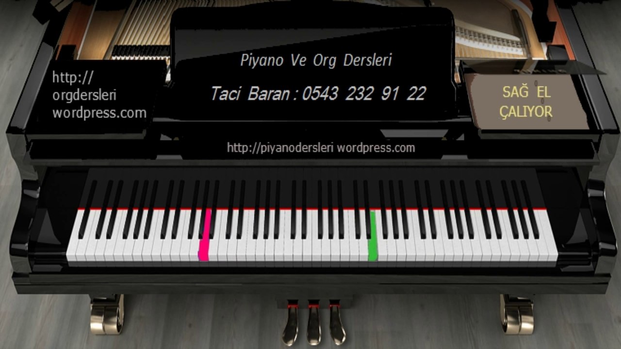 PİYANO DERSİ : Caddelerde Rüzgar - Taci Hoca - 0543 232 91 22