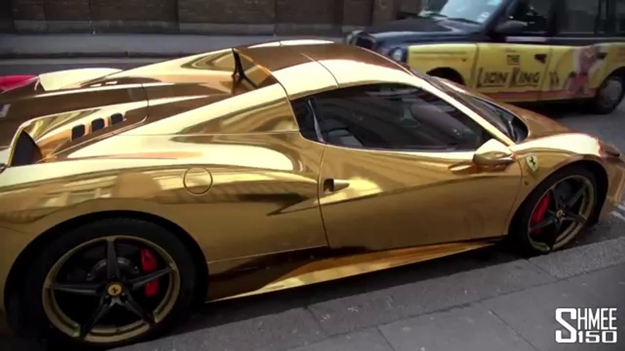 GOLD Ferrari 458 Spider - A Car You Won't Miss!