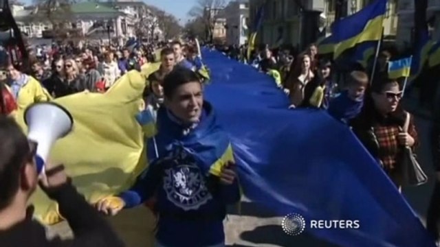 Thousands join anti-Russian march in Odessa