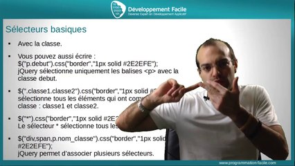 Comment utiliser les selecteurs du framework jquery