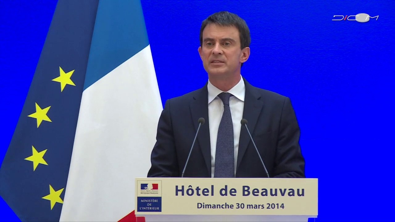 Intervention du ministre de l'Intérieur lors du second tour des élections municipales 2014