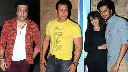Salman Khan and Govinda At Riteish Deshmukh's YELLOW Movie Screening
