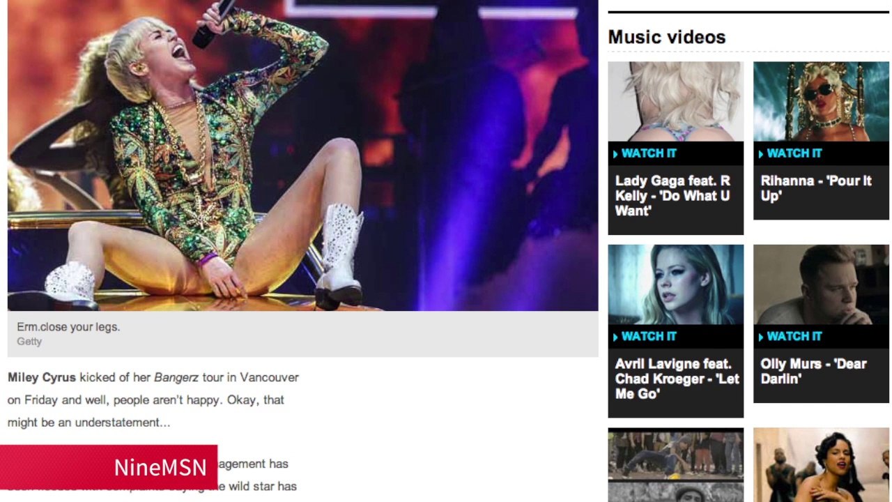 SpinMedia - Miley Cyrus Faces Backlash for Raunchy Bangerz Tour Stage Show