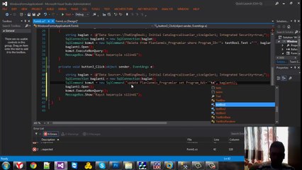 Recep SEYFİ C# tan SQL ağlantısı ile veri güncelleme