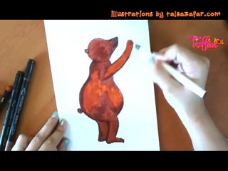 How to draw a bear from The bear and two travelers