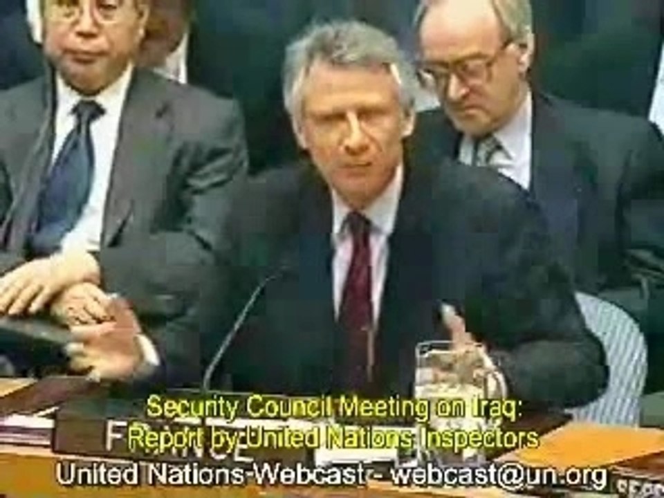 Saddam - Villepin discours ONU