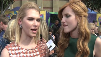 Bella Thorne on the orange carpet at the Kids' Choice Awards