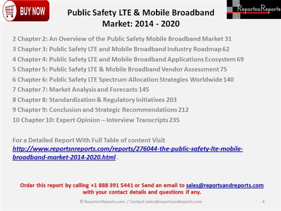 Public Safety LTE & Mobile Broadband Market Following a CAGR of nearly 60 percent by 2020
