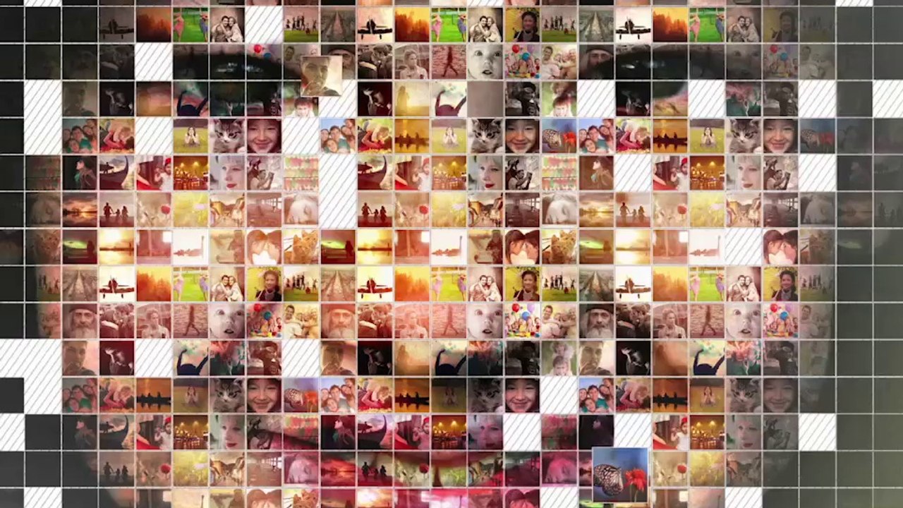 After Effects Template HD INTRO VIDEO LOGO TRAILER   Mosaic Photo Reveal