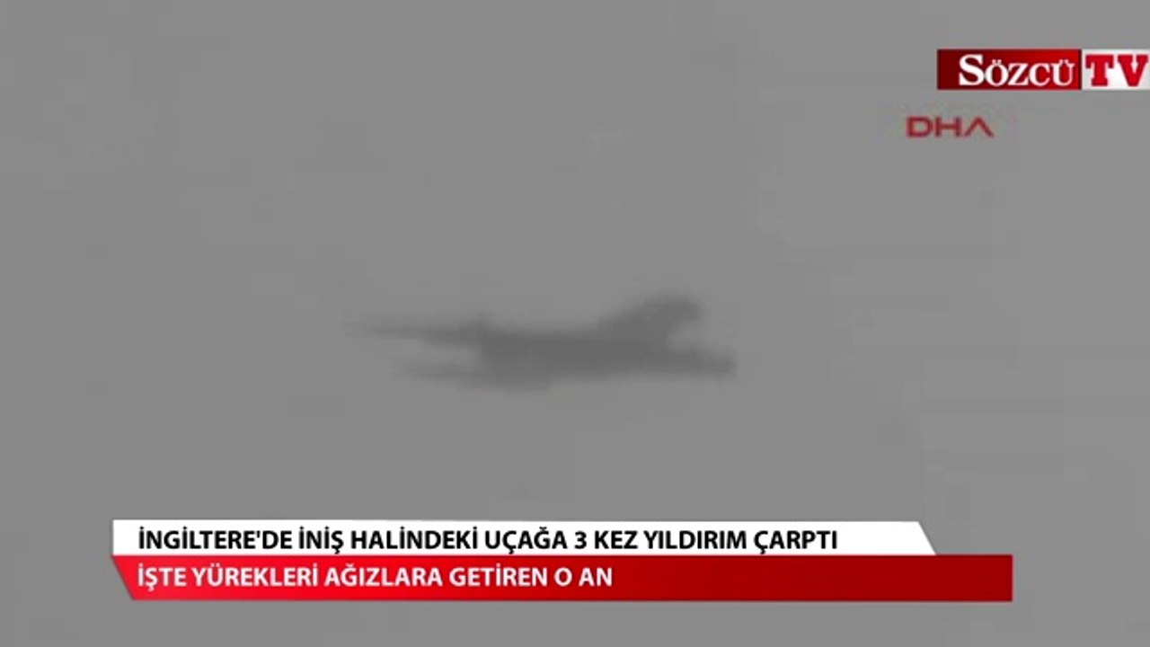Havada üç kez yıldırım çarptı