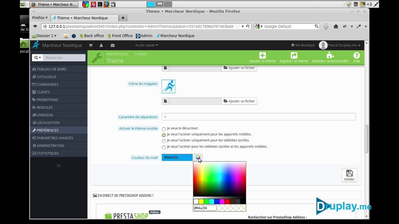 Prestashop 1.6 supprimer Propulsé Par... dans les emails