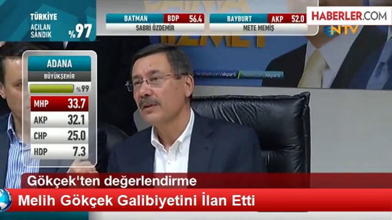 Melih Gökçek Galibiyetini İlan Etti