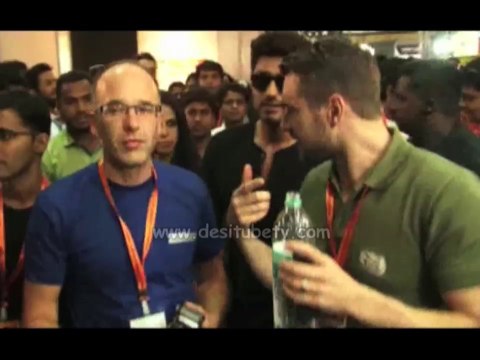 Bollywood stars Ranveer Singh and Arjun Kapoor were seen at UK Body Power Expo Fitness Exhibition 2014