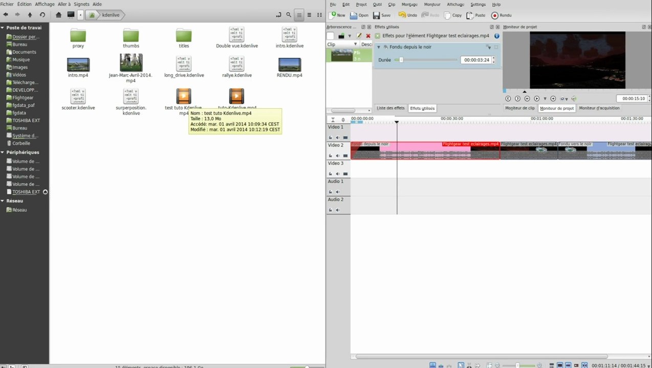 Tutoriel très basique avec Kdenlive