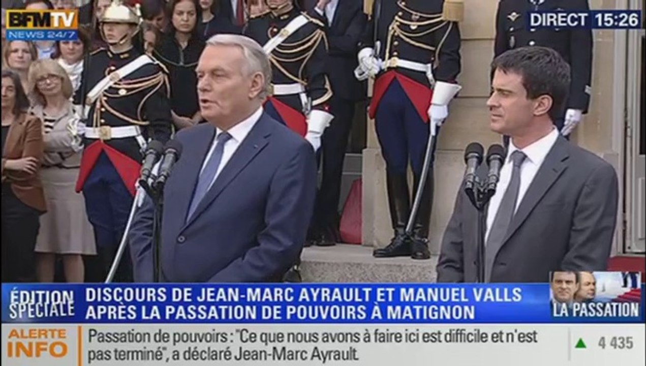 Replay passation de pouvoir entre Manuel Valls et Jean Marc Ayrault