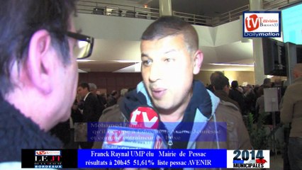 TVBordeaux33 interview de mohamed jamaï Jeune pessacais qui  à fait perdre la mairie à Jean-Jacques Benoît le 30 mars 201