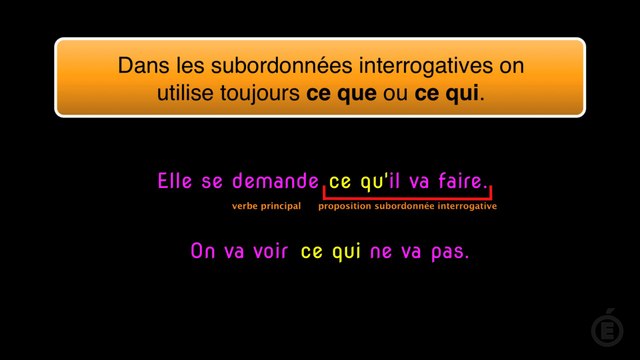 qu’est-ce que / ce que ( choisir la bonne conjontion de subordination)