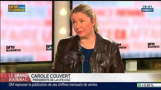 Carole Couvert, présidente de la CFE-CGC, dans Le Grand Journal - 01/04 3/4