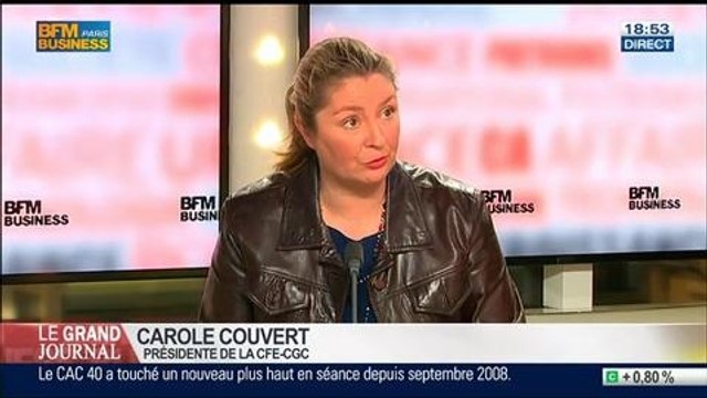 Carole Couvert, présidente de la CFE-CGC, dans le Grand Journal - 01/04 4/4