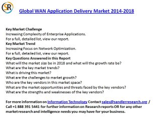 WAN Application Delivery Present Scenario and the Growth Prospects